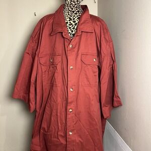 Wrangler Shirt Mens 3XL Red Short Sleeve Outdoor Button Up Cowboy Farm Work